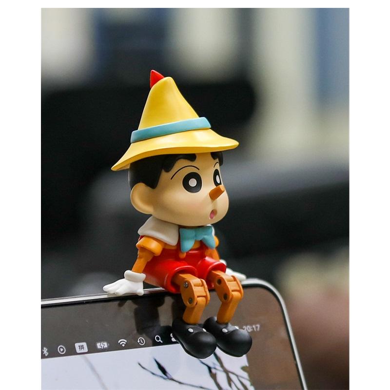 

Anime Pinocchio Crayon Shin-chan Q Version Action Figure PVC Model Statue Toys Doll Car ornaments Collection Gifts
