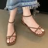 Fashion Square Toe Flip Flops Platform Flat Sandal Shoe Summer Heels 2025 New Women's Buckle Corrective Open Without Gladiator Girls