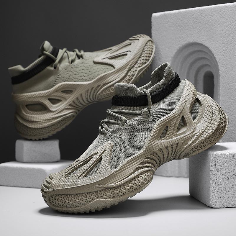 Men's Shoes Summer New Men's Fly-woven Breathable Mesh Casual Shoes Youth Personality Sports Socks Shoes