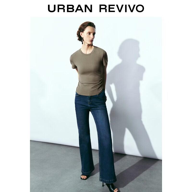 UR Women s Pleated Slim Fit Short Sleeve T-shirt XL