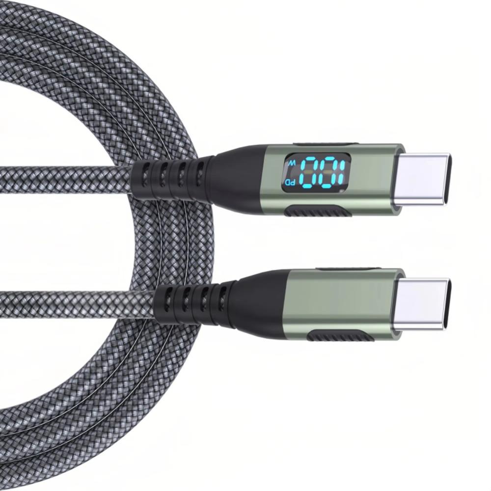 Dual Type-C Connector Dual Head Charging Cable 100W Power Type-C Data Transfer Cable