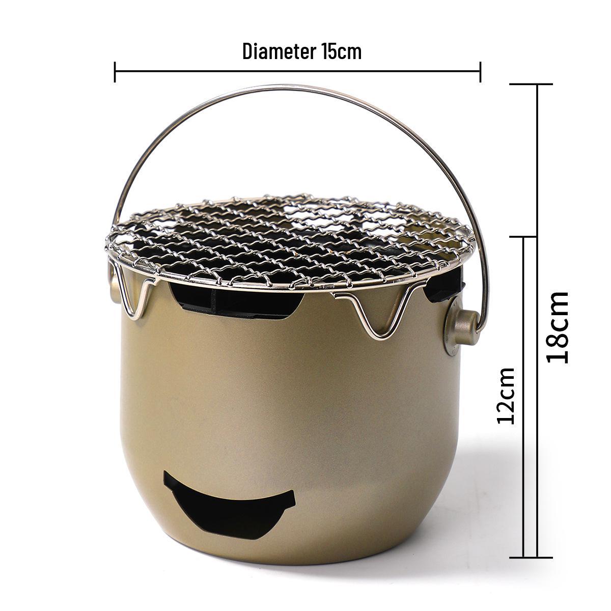 

Compact Stainless Steel Charcoal BBQ Grill: Portable Outdoor Stove for Cooking and Korean BBQ.