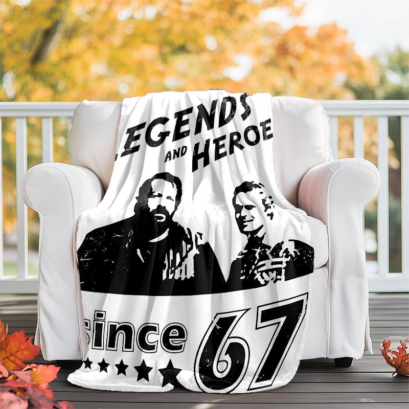 Terence Hill and Bud Spencer printed blanket—lightweight,soft,warm;versatile blanket all seasons—perfect as &air-conditioning throw,nap blanket