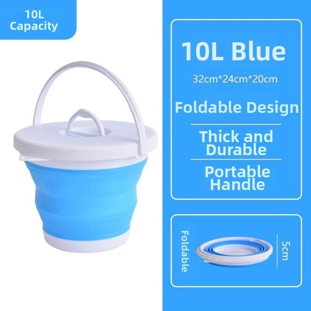 10L Foot Soaking Bucket Thicken Outdoor Fishing Bucket Collapsible Wash Basin  Songkran Festival