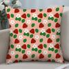Cute Strawberry Pillow Case 3D Print Polyester Fiber 4040 cm Home Sofa Throw Pillow Cover Decoration Festival Gift