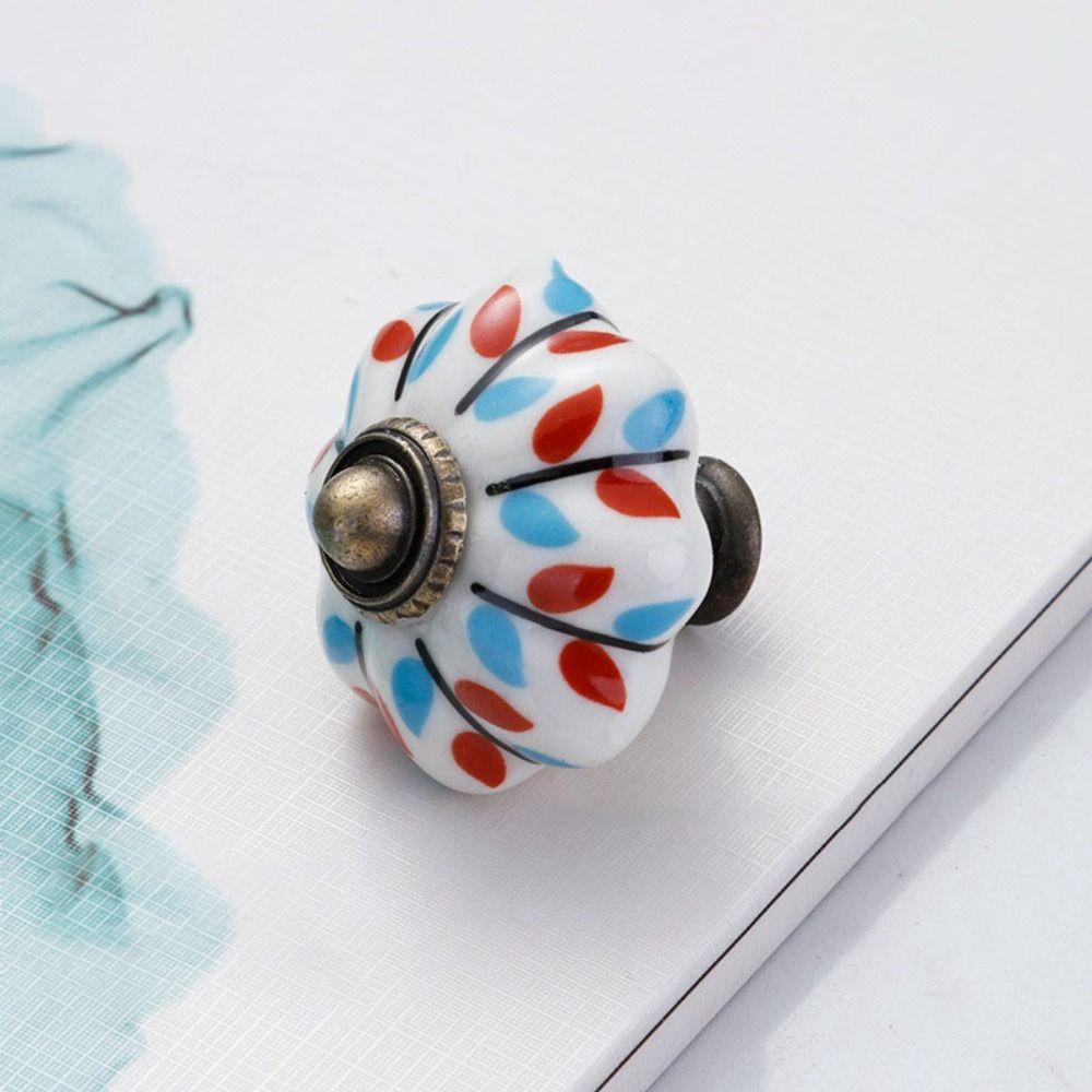 Single Hole Pumpkin Handle Multiple Colors Furniture Knob Durable Vintage Door Handle  Drawer