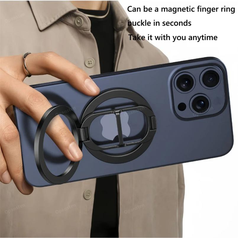 NEW Double-Sided Magnetic Phone Stand Ring Holder Kickstand Magnet Grip For Magsafe iPhone 16 15 14 13 12 Pro Max Gym Car Holder
