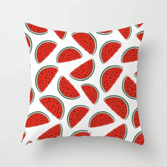 Luxury Home Decor Office Seat Cushion Cover Creative Cartoon Watermelon Banana Print Fashion Pillow Cover