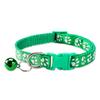 Paw Print Pet Collar with Bell, Multiple Colors Available