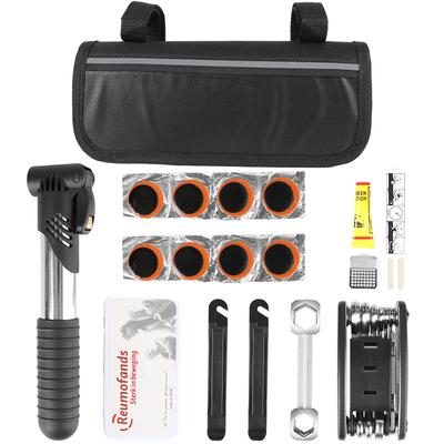 Multifunctional Bicycle Repair Tool Kit With Pump Tire Patch Set Hex Wrench Outdoor Cycling Maintenance Tool Bag