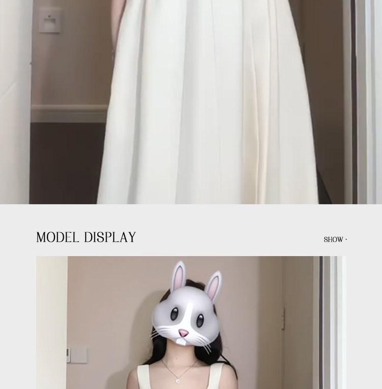 Women's Slim-fit White Moonlight Camisole Dress - Sleeveless Waist-cinching Birthday Style for Early Summer/Spring