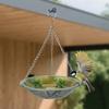 Hanging Metal Bird Feeder Weather-proof Outdoor Garden Patio Yard Hanging Bird Bath Watering Bowl Feeding Device with Detachable Chain