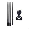 Weed Puller Tool 2 In 1 Manual Hand Rake for Uprooting Driveway Weeding 3 Section Handle