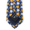 Used Dunhill Tie Silk Navy Orange Business