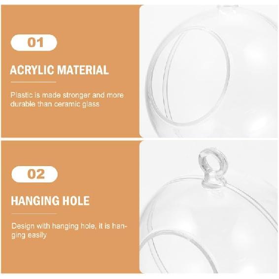 Housoutil 10Pcs Hanging Tealight Candle Hoder Hanging Glass Globe Orbs Plant Terrariums Wedding Candle Holder Candlestick for Christmas Ornaments