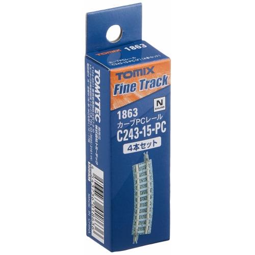 TOMIX N Gauge Curved PC Rail C243-15-PC F Set of 4 1863 Model Railroad Supplies