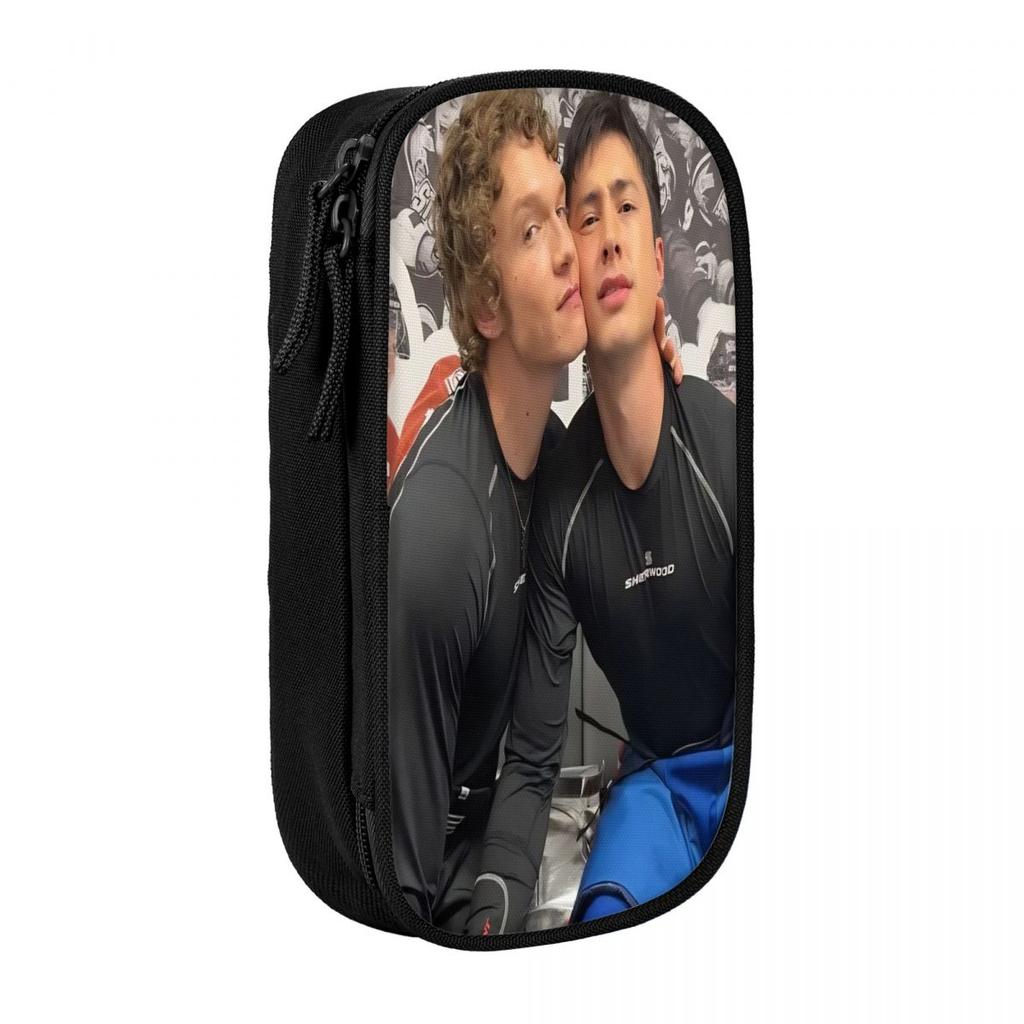 Vintage Shane Hollander & Ilya Rozanov Heated-Rivalry Pen Box Double Layer Large-capacity For School Pencil Bag Gift