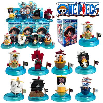 8pcs One Piece Anime Pirate Ship Trendy Blind Box Mystery Box Kawaii Ornaments Figurines Home Decor Desktop