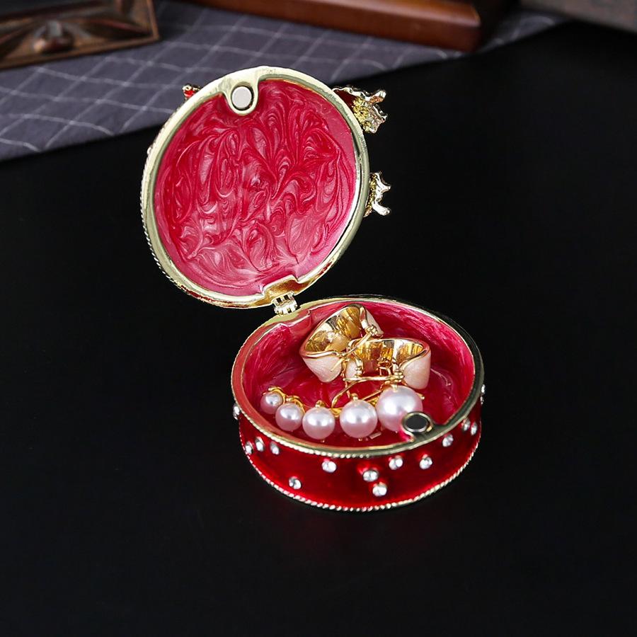 Butterfly Round Enamel Color Jewelry Box Creative Light Luxury Desktop Small Ornament Home Jewelry Flip Home Storage Box