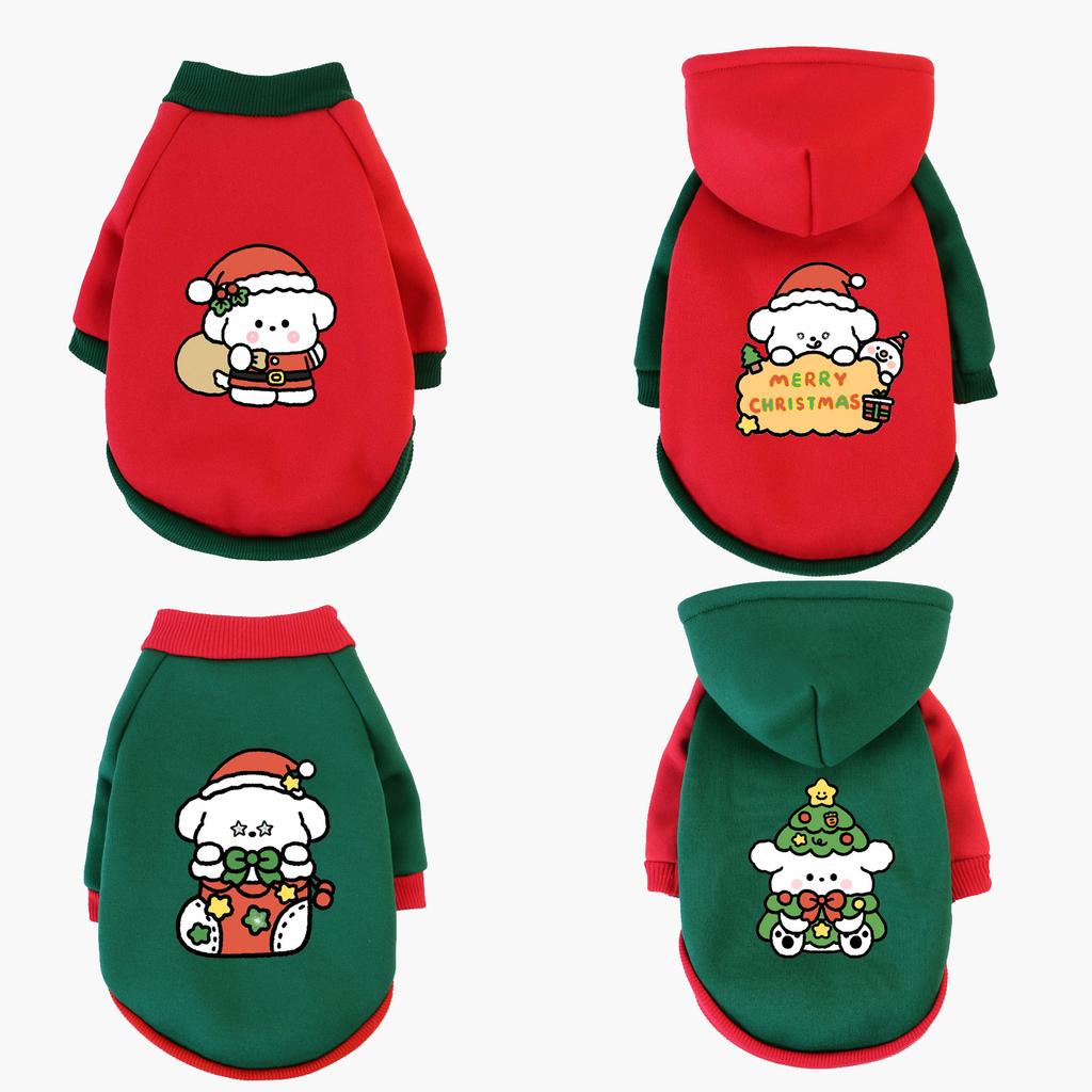 Pet Christmas Hooded Sweatshirt Cats & Dogs Fashion Winter Warm Clothes Suitable For Cats ,TeddyGolden Retriever Party supplier