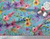 Soimoi Japan Crepe Satin Fabric Flower & Leaves Watercolor Decor Fabric Printed metre 42 Inch