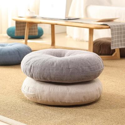 Degrees of Comfort Meditation Floor Pillow- Solid Color Round Cotton Linen Cushion Tatami Soft Seat Cushion for Home Bedroom Living Room