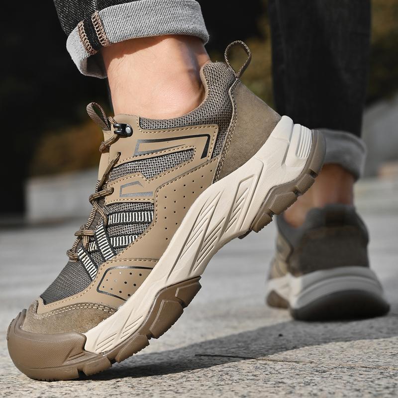 Fashion Classic Outdoor Men Cowhide Sports Shoes Lace-Up Real Leather Sneakers Non-slip Walk Footwear High Quality Male Treking Footwear