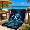 Asciugamano da Spiaggia con Emblema del Napoli Calcio, Asciugatura Rapida, Facile da Curare, Adatto Sia per il Fitness che per le Vacanze al Mare, Essenziale per lo Sport