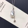 Colorful Baroque Natural Freshwater Pearl Pendant Snake Bone Chain Long Pearl Sweater Chain