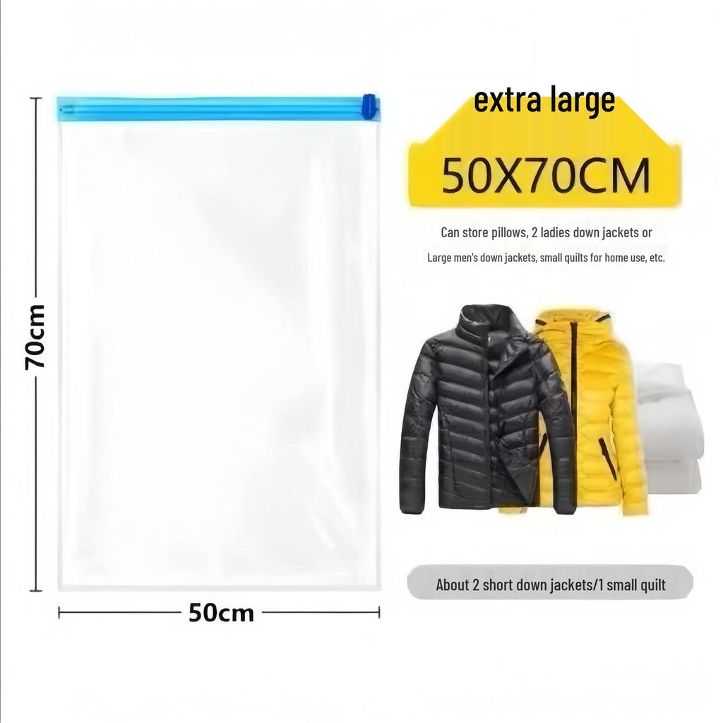 Hand-rolled Vacuum Compression Bag for Clothes: No Pump Needed, Waterproof Storage for Travel & Business Trips