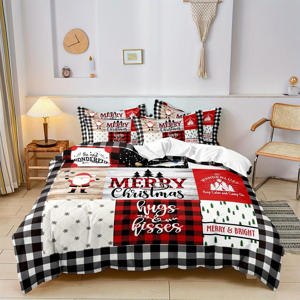 Contemporary Christmas Bedding Set Collection with Festive Digital Print Design - Machine Washable, Polyester 100%