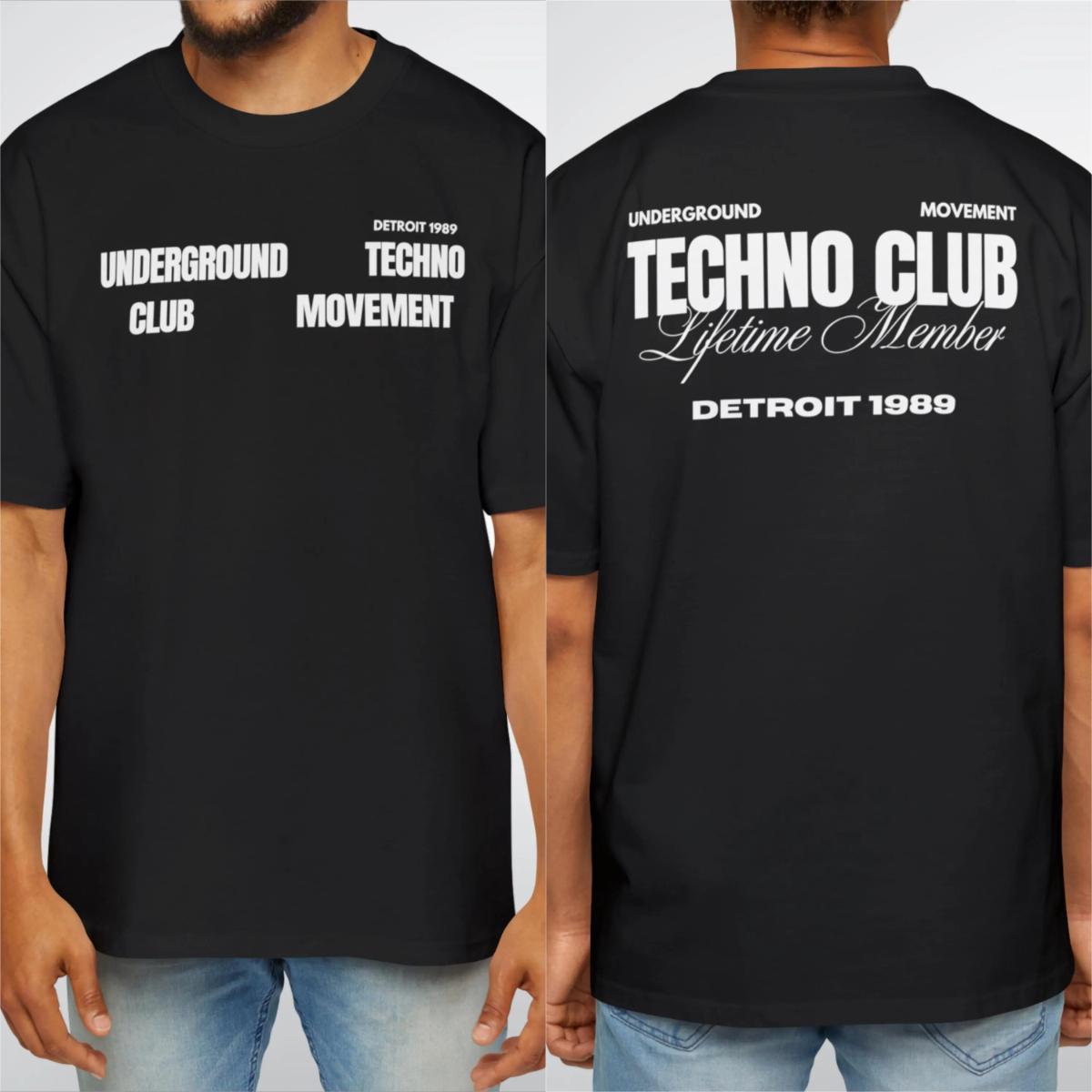 Detroit Techno Oversized TShirt Music Festival Rave Wear Clothing Graphic Short Sleeve Shirt Unisex Men Women AllSeason M