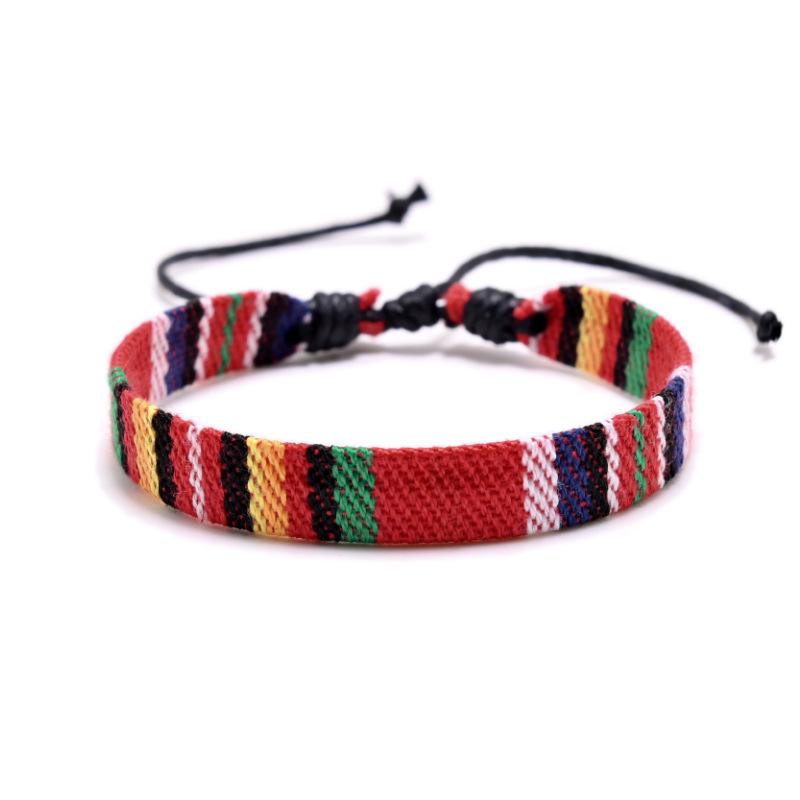 Ethnic Style Multicolor Handwoven Cotton & Linen Bracelet