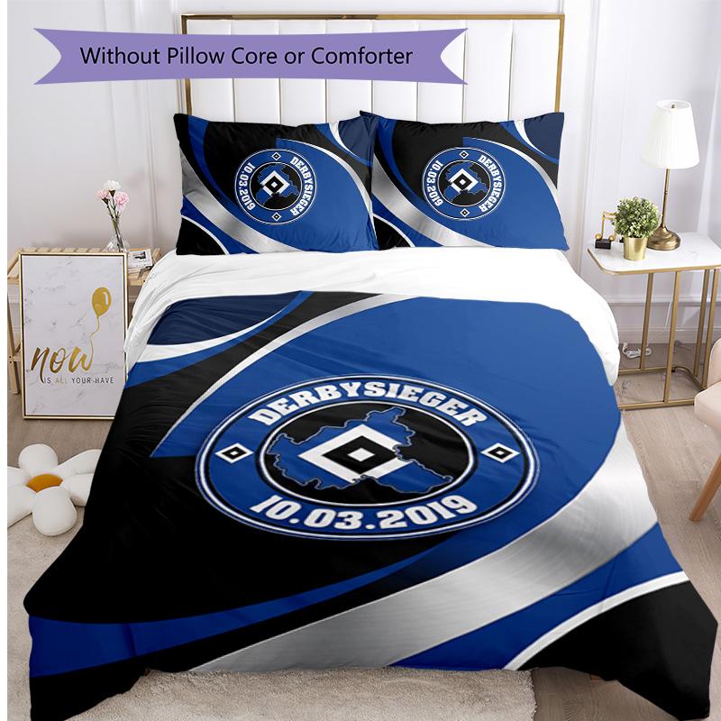 Hamburger SV Football Printed 3 Pieces Bedding Set, Comfortable Skin Friendly Bedroom Duvet Cover Set