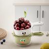 Cute Handle Drain Basket Double Layer Thick Fruit Washing Kitchen Household New Style Living Room Drain Basket Exquisite Small