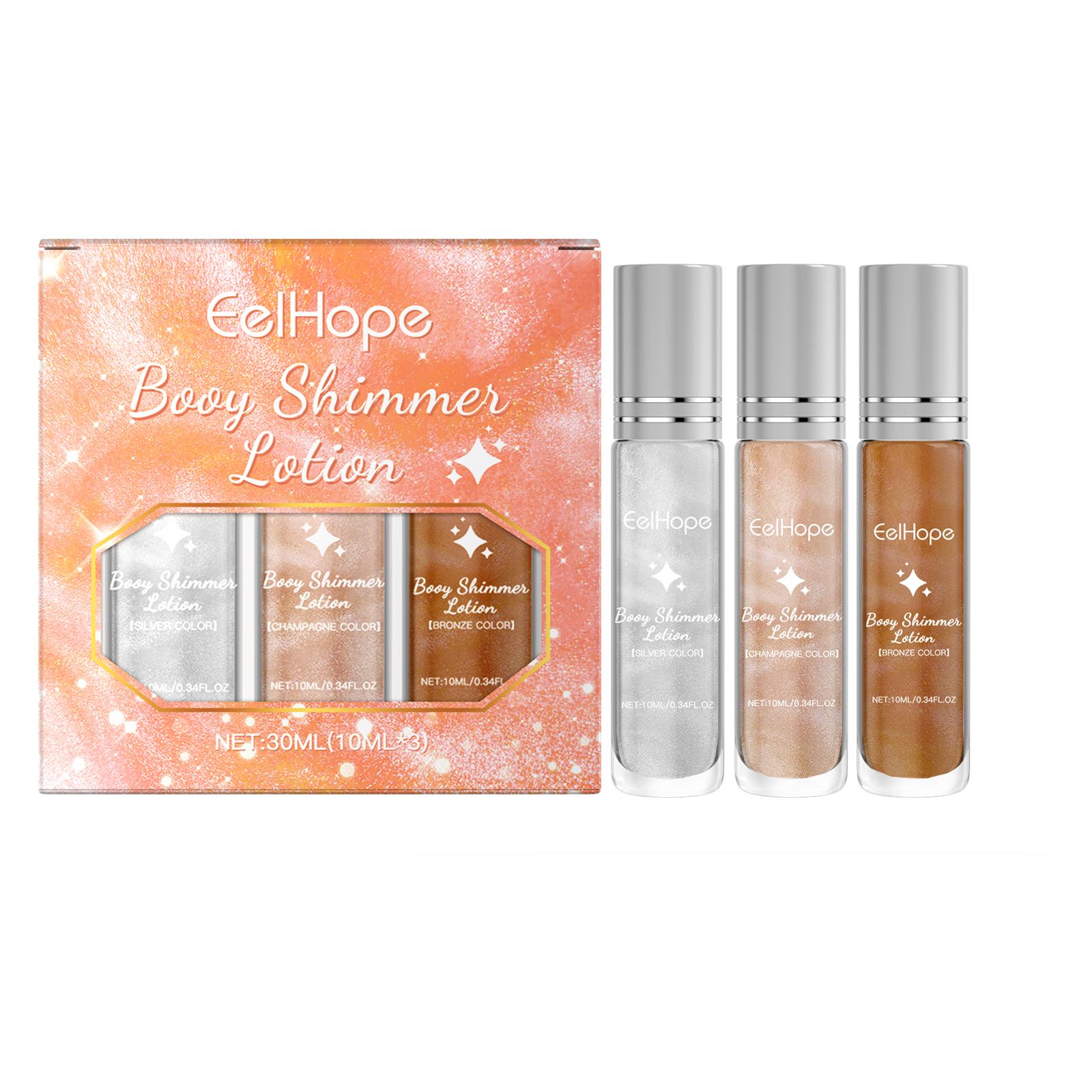 Eelhope Facial Highlighter Oil Stick Set Party Dance Performance Makeup Rollerball Liquid Fluorescent Highlighter Oil