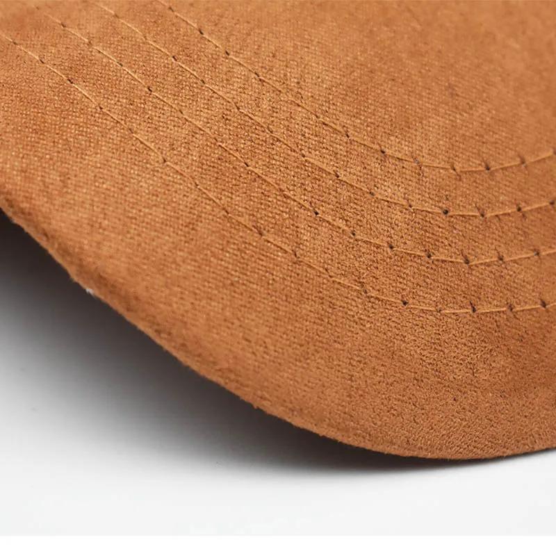 Neue Großhandel Wildleder Baseballkappe Herbst Winter für Männer Frauen Winter Einfarbig Street Hut Unisex Verstellbar Lässig Schlichte Gorra Kappen