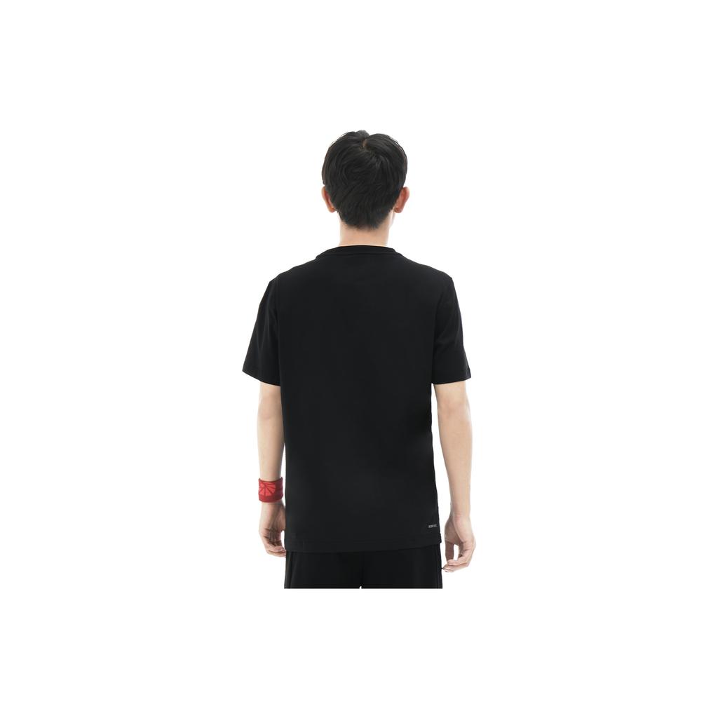 Li-Ning China Bordado Transpirable Deportivo Cuello Redondo Manga Corta Camiseta Hombre Tops Negro AHSR761-3