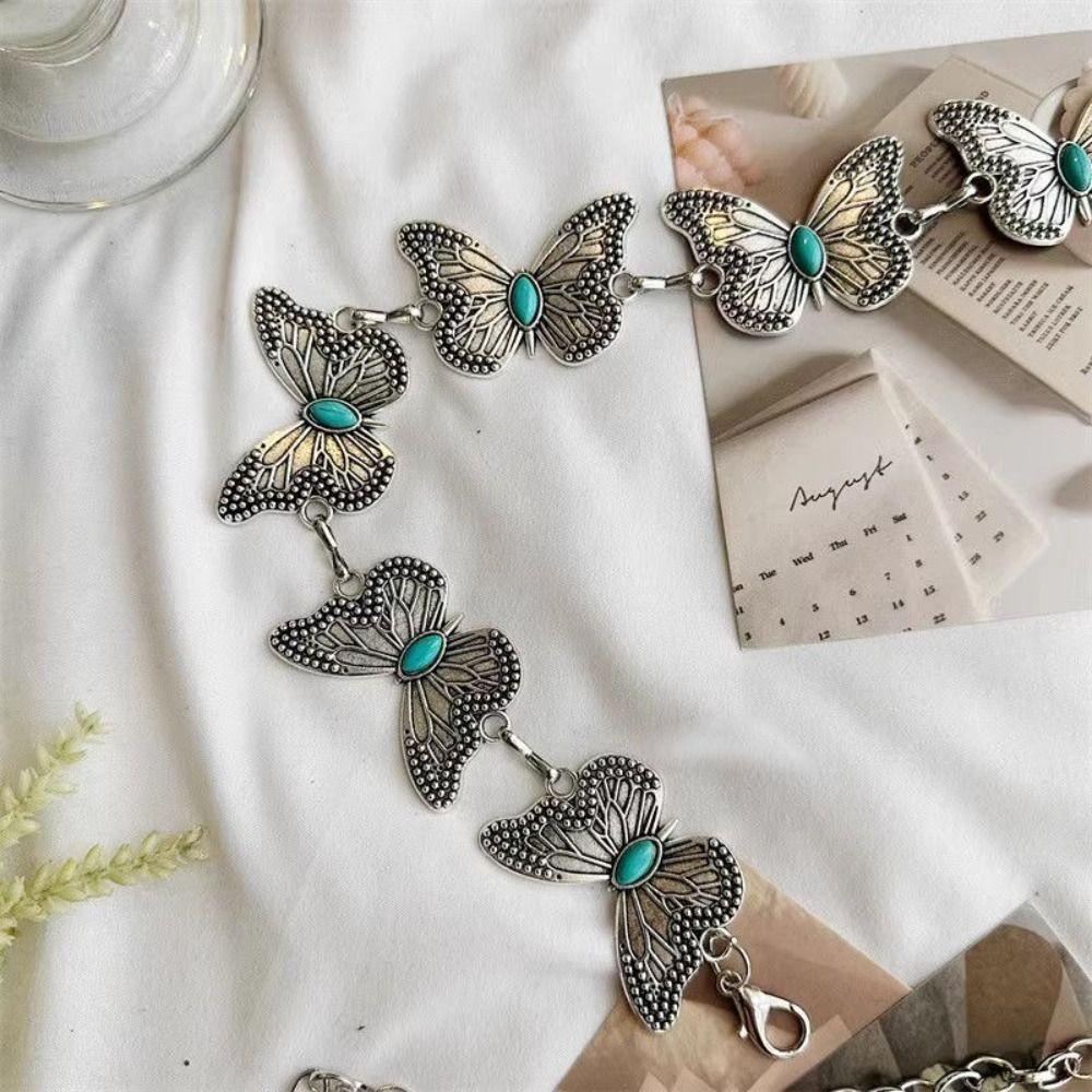 Vintage Turquoise Waist Chain Ethnic Style Beach Body Chain Retro Bohemian Waist Belt  Women