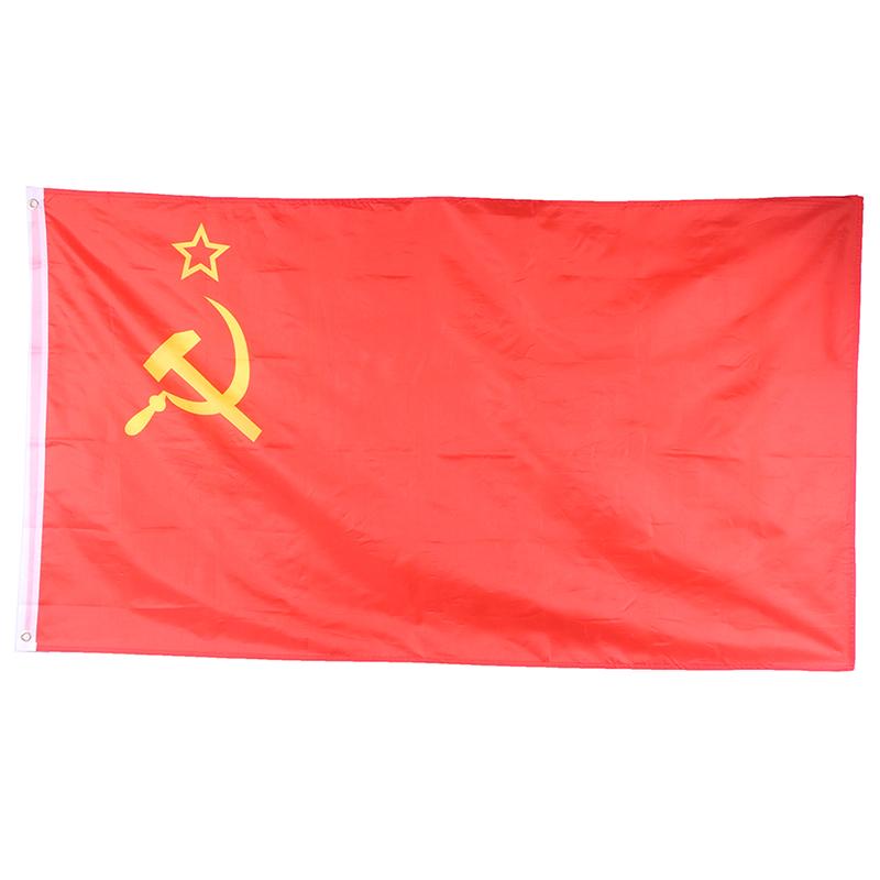 3*5 Ft Red Cccp Union Of Soviet Socialist Republics Ussr Flag Banner Home Decor