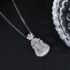 S925 Sterling Silver Rose Quartz Buddha Pendant Necklace - Chinese Style, Light Luxury, High-End Clavicle Chain X145