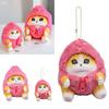 New Cute Cat Plush Toy Strawberry Cosplay Stuffed Animal Doll Bag Pendant Gift For Girls
