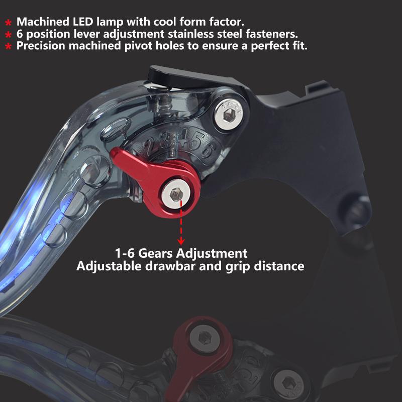 For ZX1400 ZX14R ZZR1400 GTR1400 CONCOURS Motorcycle Adjustable Always on Turn Signal Light Brake Clutch lever Handlebar