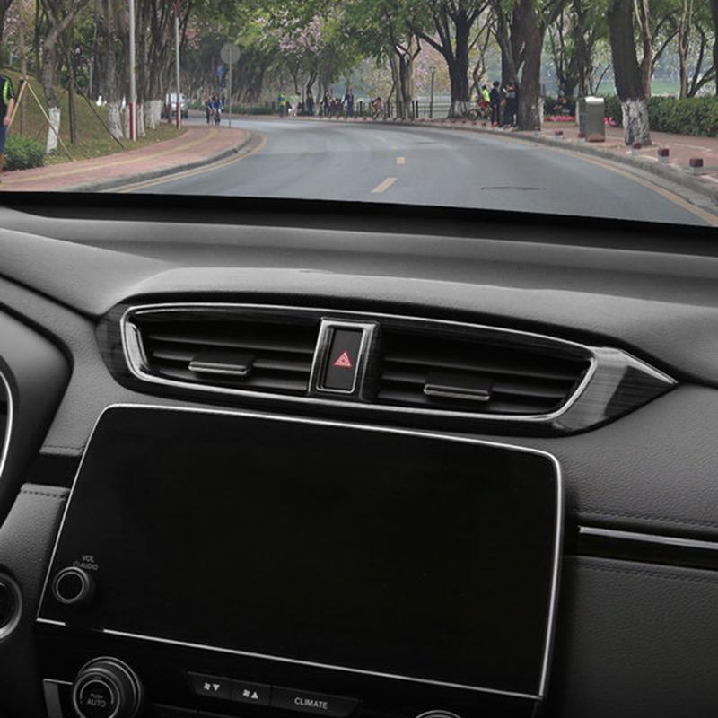 For Honda Crv CR-V 2017-  2022 Stainless Car Dashboard Air Vent Trim Cover Outlet Bezel Frame Garnish Molding Surround