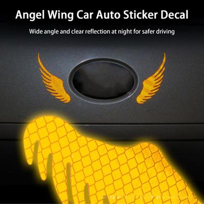 2 Pezzi Adesivo Auto Decorativo Riflettente Impermeabile Creativo Universale Auto Ala d'Angelo Carrozzeria
