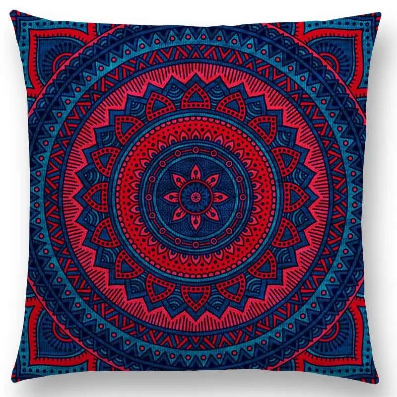 Hippie Mandala Boho Rainbow Floral Pattern Decor Throw Pillow Case Sun Moon Flowers Dream Fantasy Gorgeous Cushion Cover Sofa