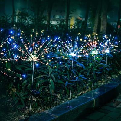 LED Solar Power Firework Lights Garden Decoration Fairy Lights Waterproof Outdoor Dandelion Lawn Lamp for Patio Garden Decor