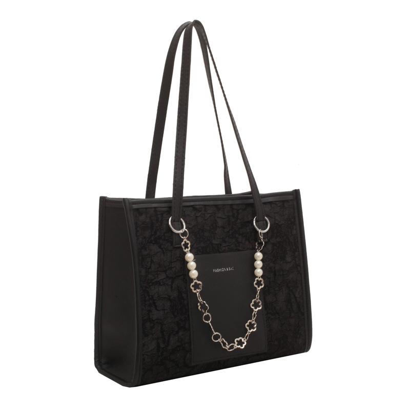 Luxury Ladies Pearl Chain Shoulder Bag Large Capacity Women's Tote Bags Fashi Casual Female Handbags Underarm Zipper Purse