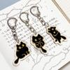Acrylic Cute Cat Acrylic Keyring Cartoon Cute Black Cat Pendant  Couple Bag Hanging