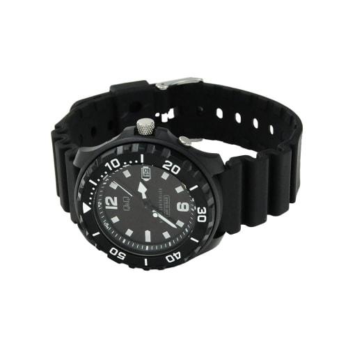 Citizen Q&Q Watch Cue and Cue Analog Radio Wave Solar 10 ATM Water Resistant Urethane Band D02A-001VK Men's Black